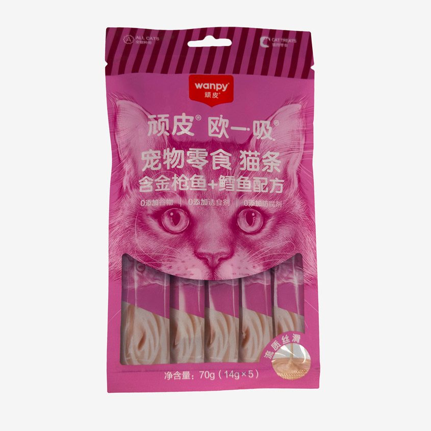 تشویقی گربه وانپی (Wanpy) با طعم ماهی تن و قزل‌آلا – ۵ عددی